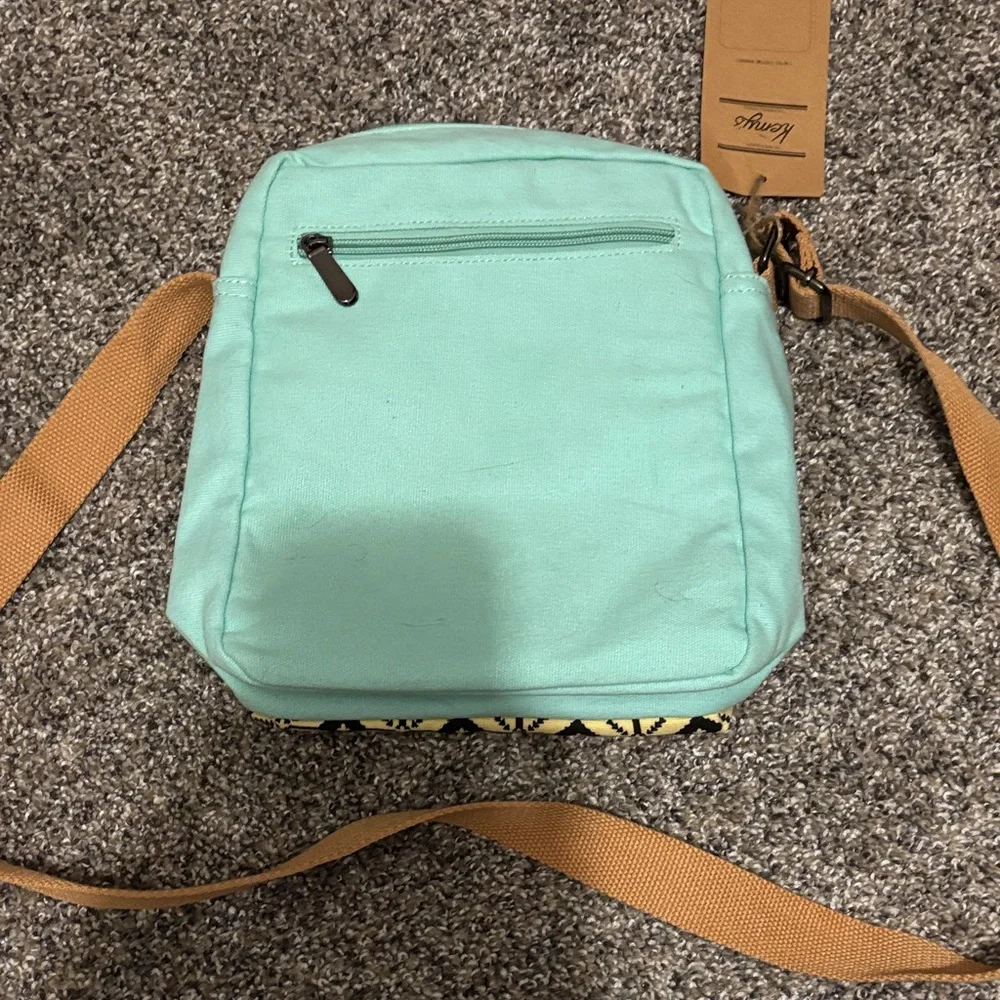 Mint Green and Patterned Crossbody Bag - Picture 5 of 5
